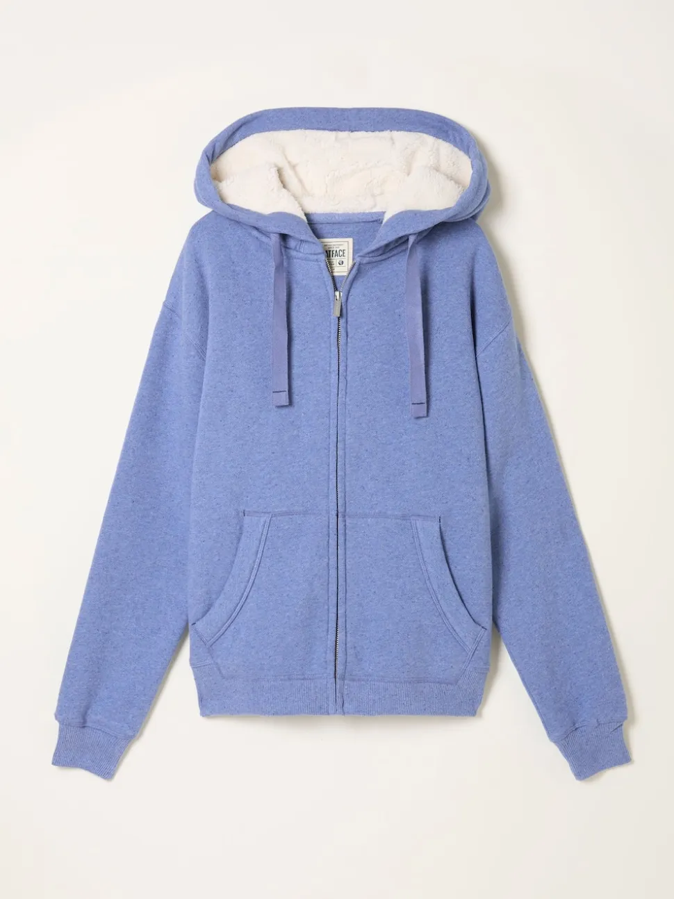 FatFace Amy Pale Blue Borg Lined Zip Through Hoodie