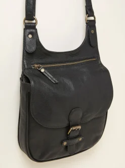 FatFace Anna Black Oiled Crossbody Bag