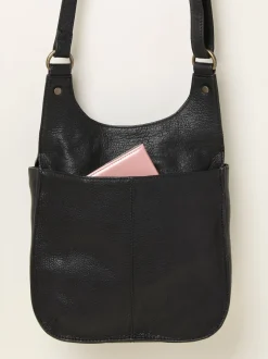 FatFace Anna Black Oiled Crossbody Bag