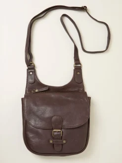 FatFace Anna Chocolate Brown Oiled Crossbody Bag