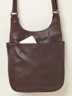 FatFace Anna Chocolate Brown Oiled Crossbody Bag