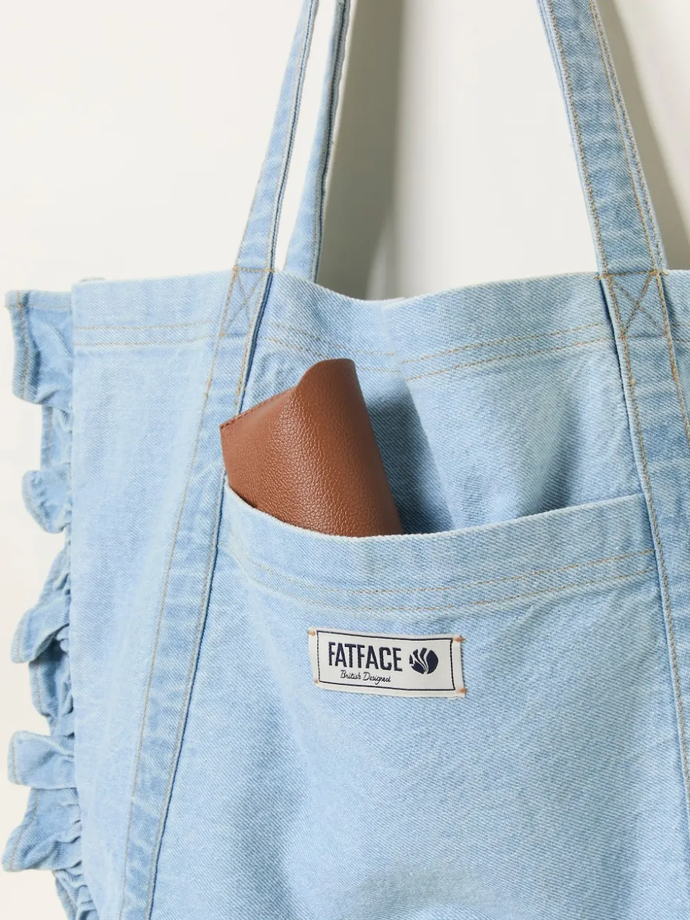 FatFace Astrid Light Denim Frill Tote