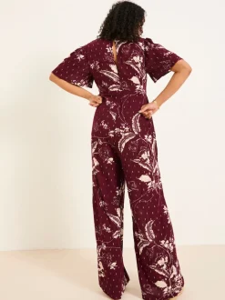 FatFace Azalea Claret Floral Print Jumpsuit