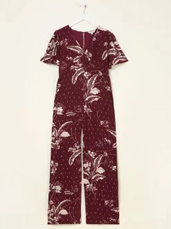 FatFace Azalea Claret Floral Print Jumpsuit