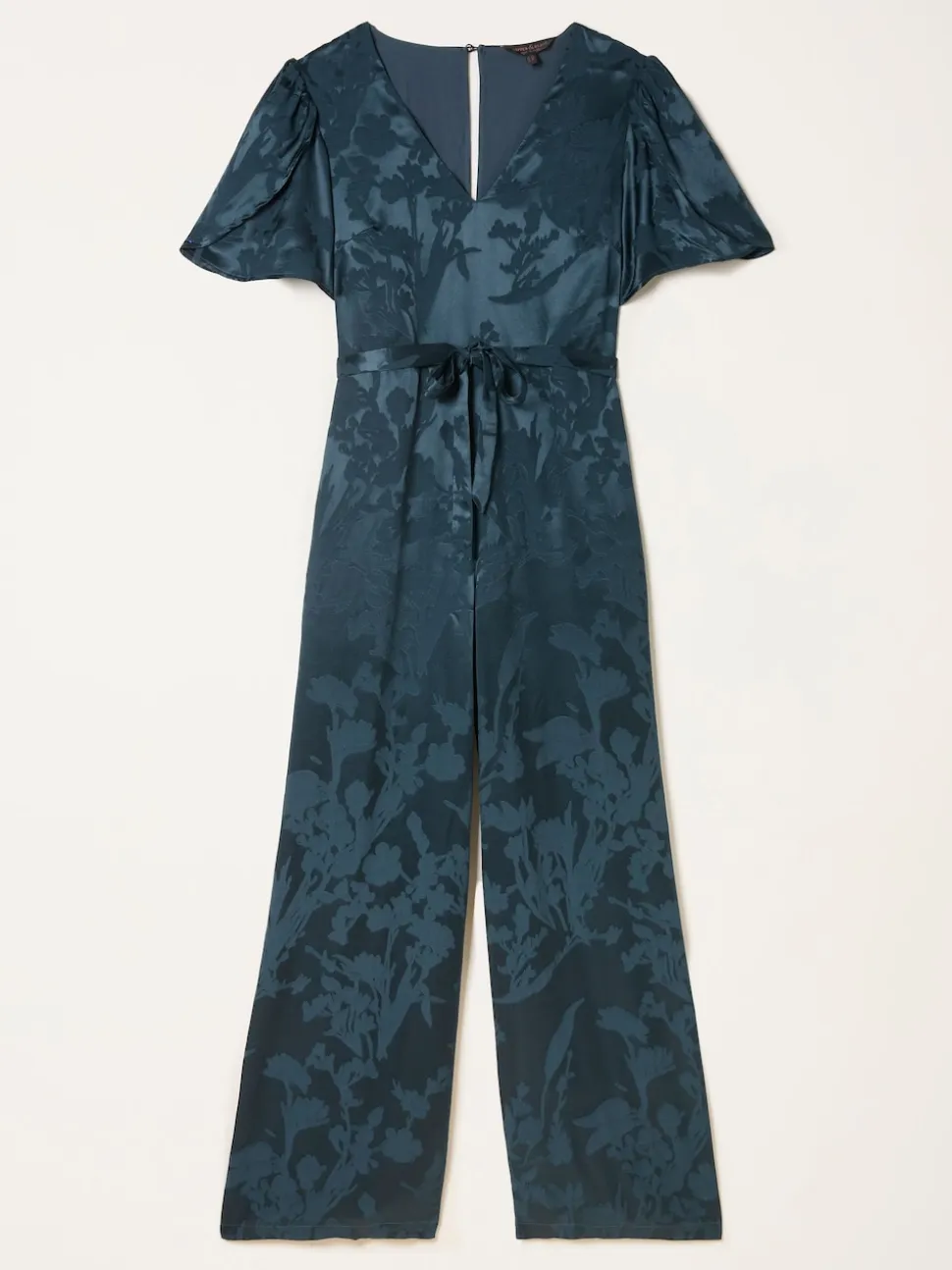 FatFace Azalea Dark Navy Jacquard Jumpsuit