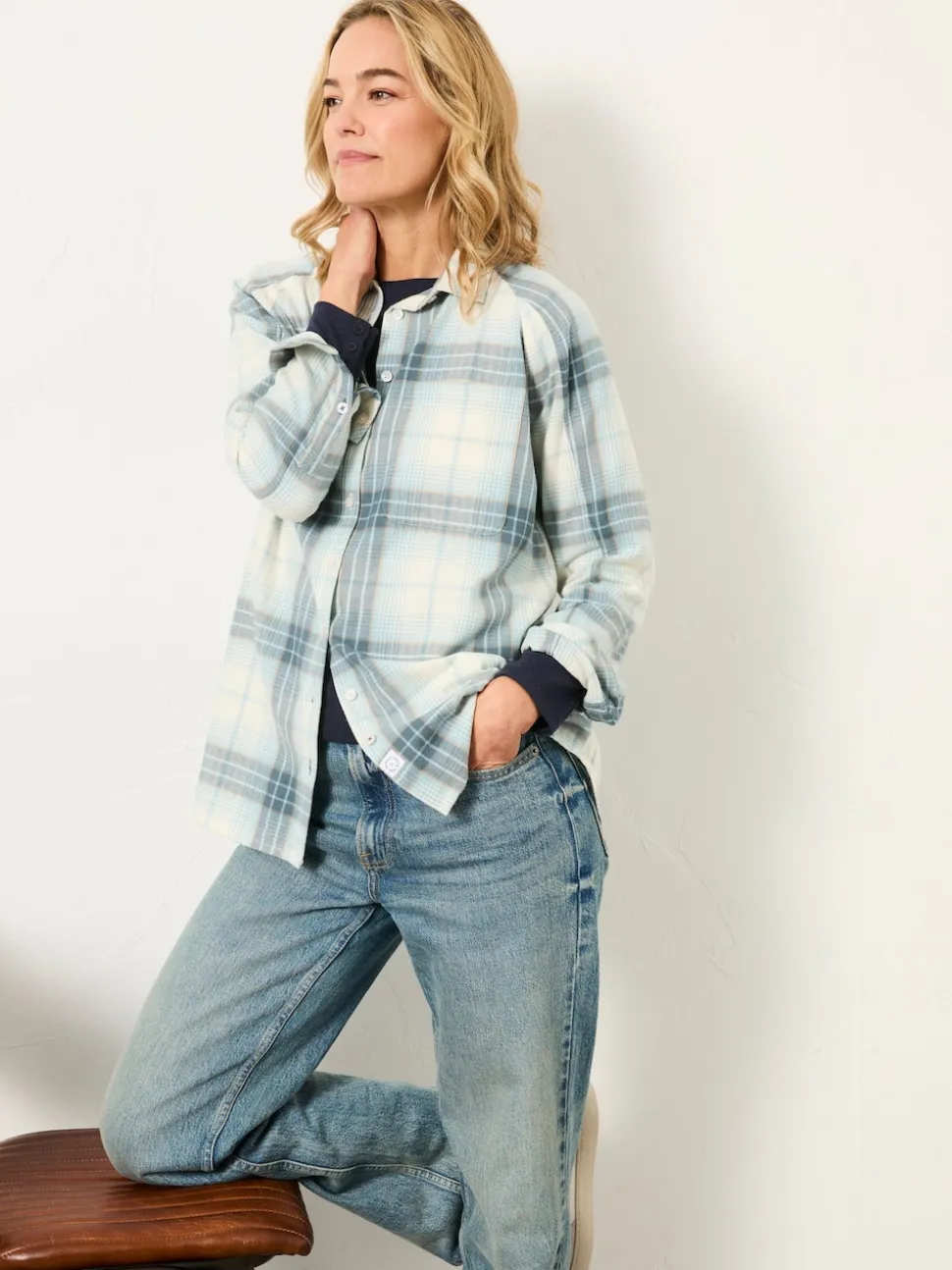 FatFace Bessie Light Blue Check Shirt
