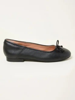 FatFace Black Leather Ballerina Pump