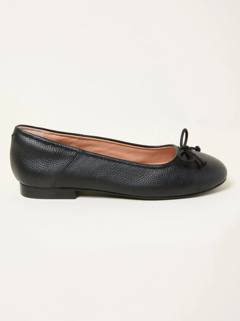 FatFace Black Leather Ballerina Pump