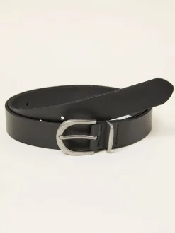 FatFace Black Plain Leather Belt