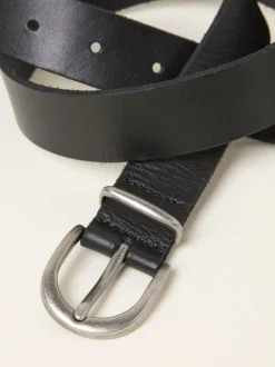 FatFace Black Plain Leather Belt