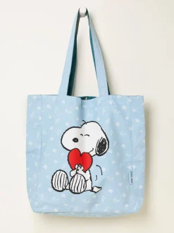 FatFace Blue Heart Snoopy Reversible Tote Bag