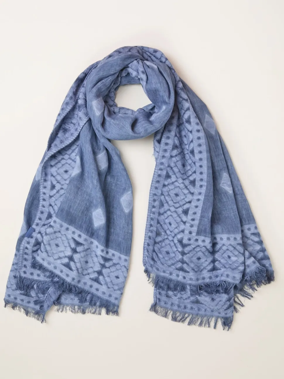FatFace Blue Jaquard Scarf