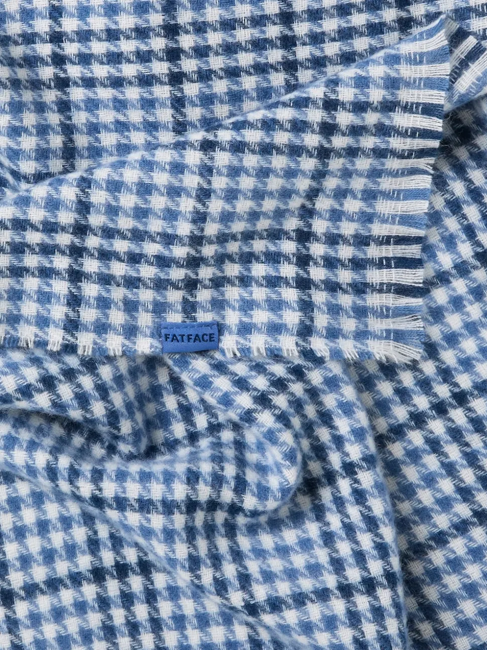 FatFace Blue Tweed Scarf