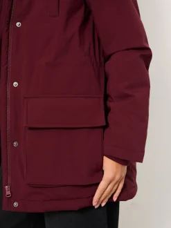 FatFace Brea Dark Red Quilted Coat