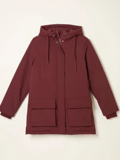 FatFace Brea Dark Red Quilted Coat
