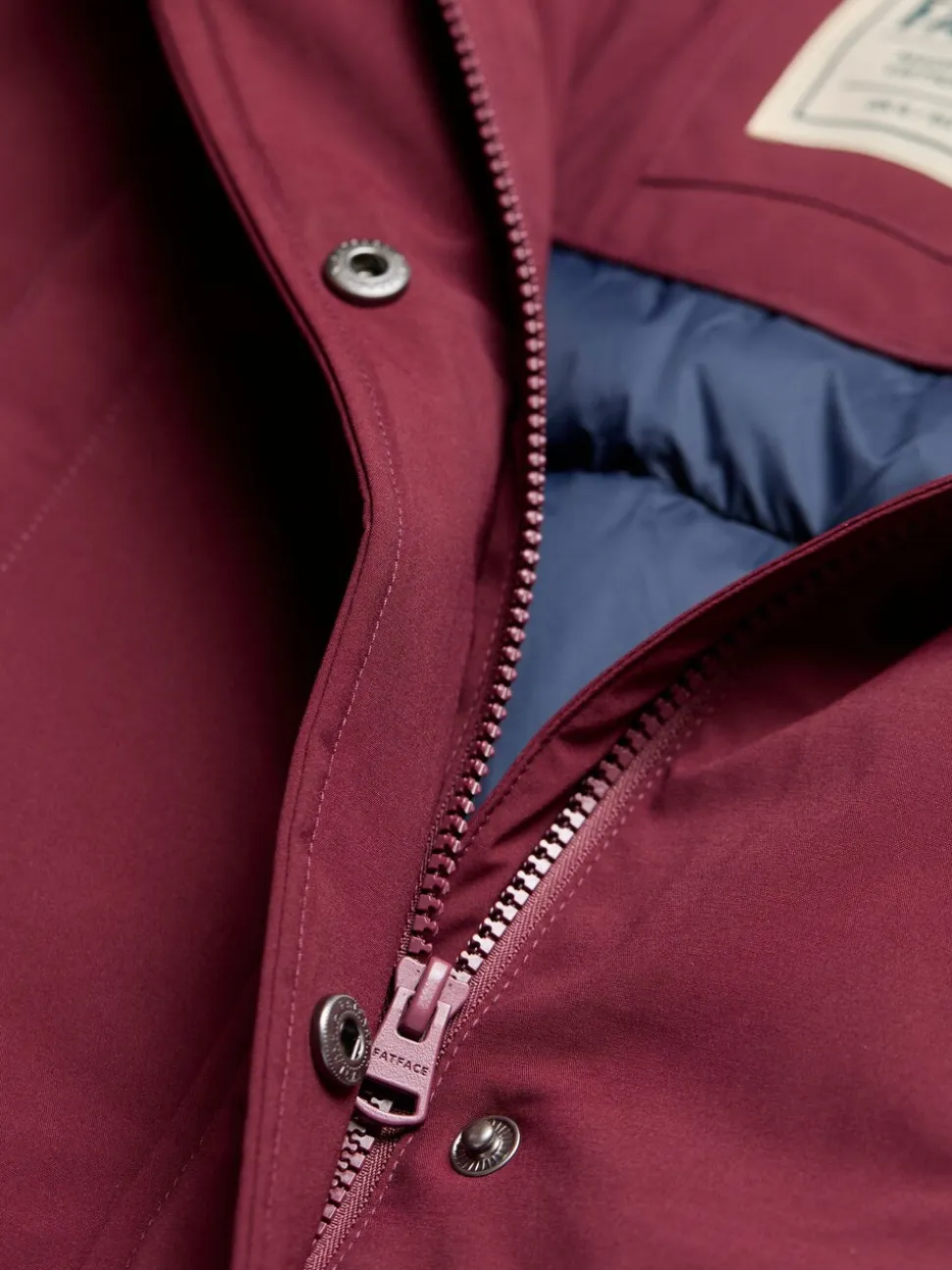 FatFace Brea Dark Red Quilted Coat