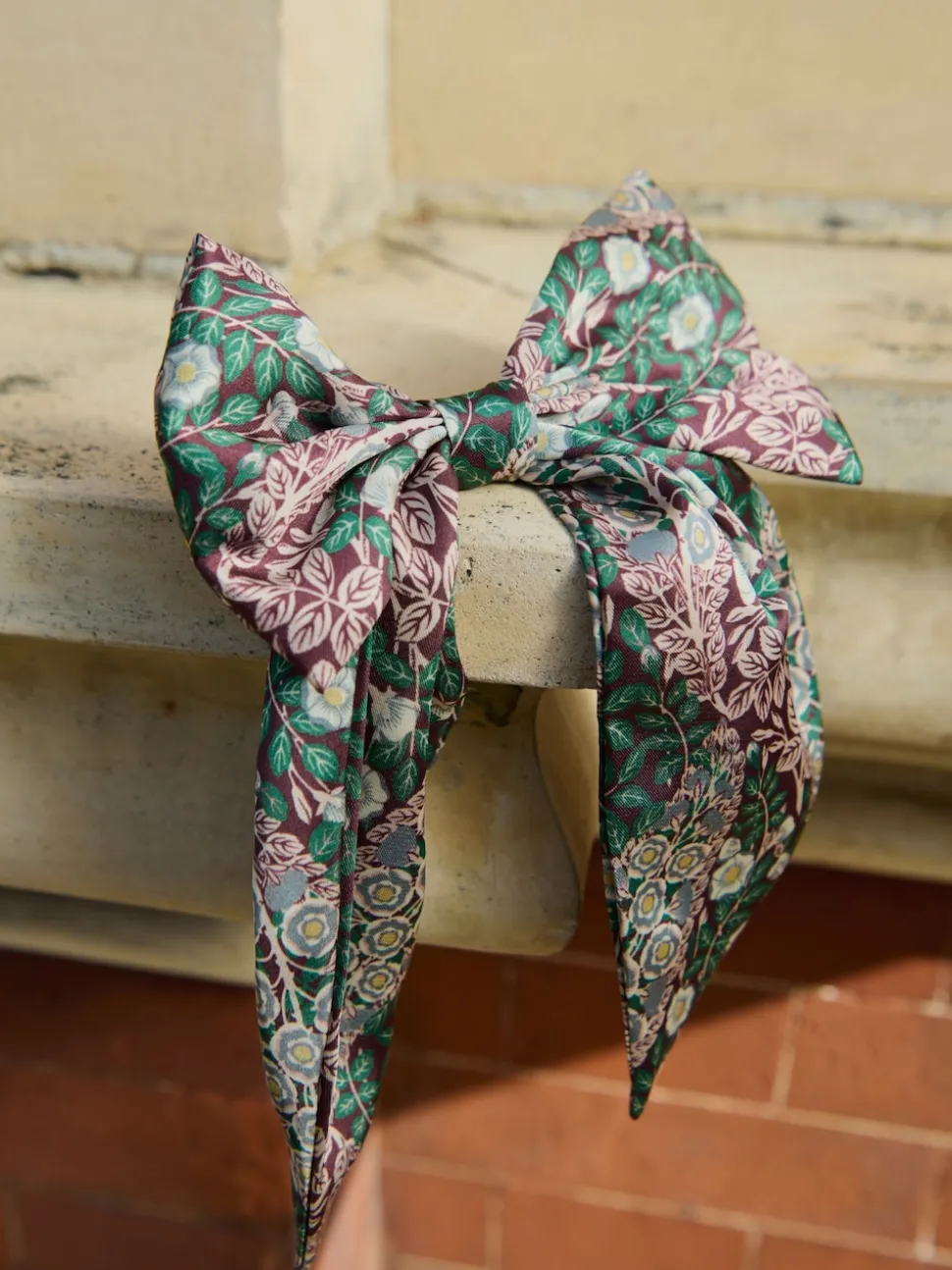 FatFace Burgundy Red Japanese Rose Hair Bow
