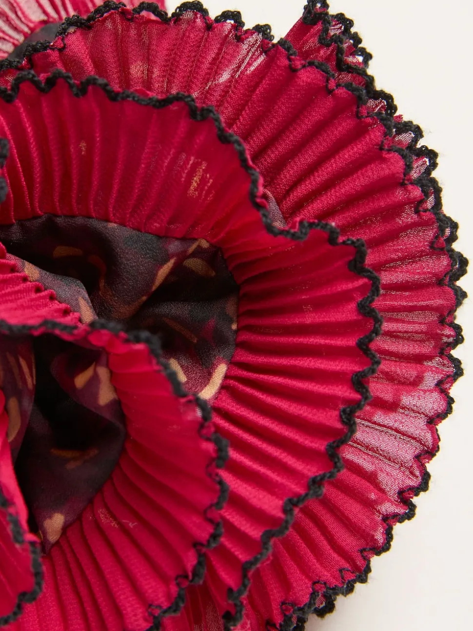 FatFace Burgundy Red Sketchy Texture Printed Scrunchie