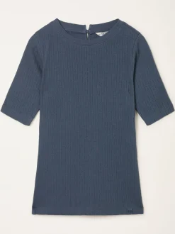 FatFace Callie Navy Pointelle Top
