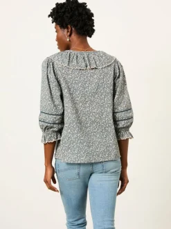 FatFace Carly Blue Ditsy Blouse