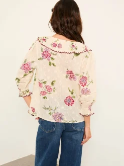 FatFace Carly Ivory Spring Floral Blouse