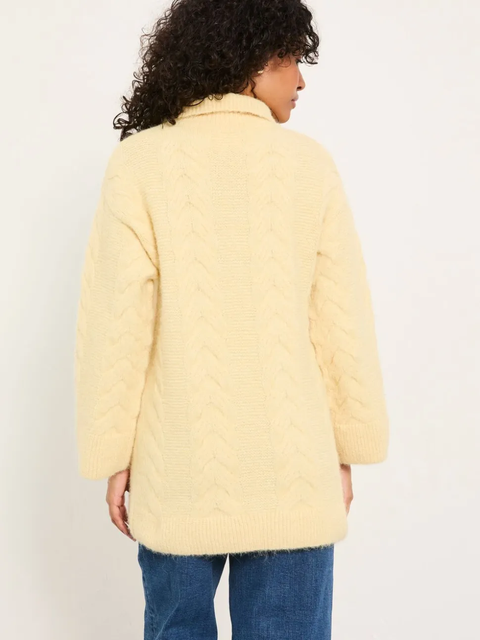 FatFace Celia Yellow Knitted Roll Neck Jumper