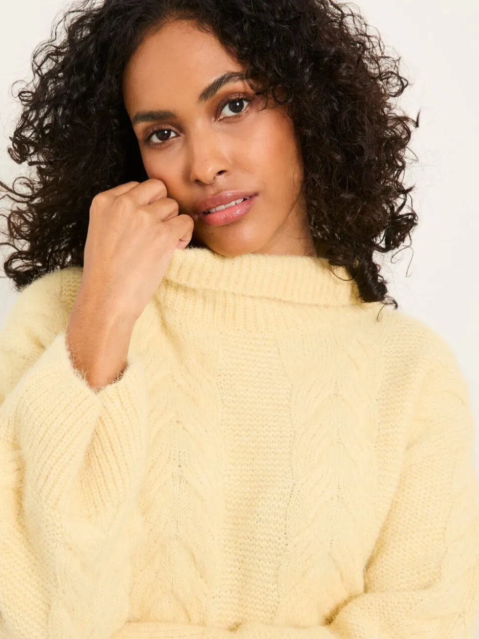 FatFace Celia Yellow Knitted Roll Neck Jumper