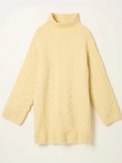 FatFace Celia Yellow Knitted Roll Neck Jumper