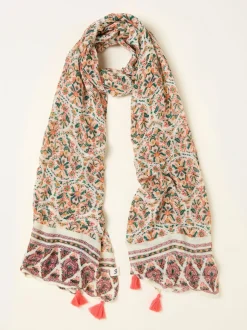 FatFace Chalk White Ornate Paisley Scarf