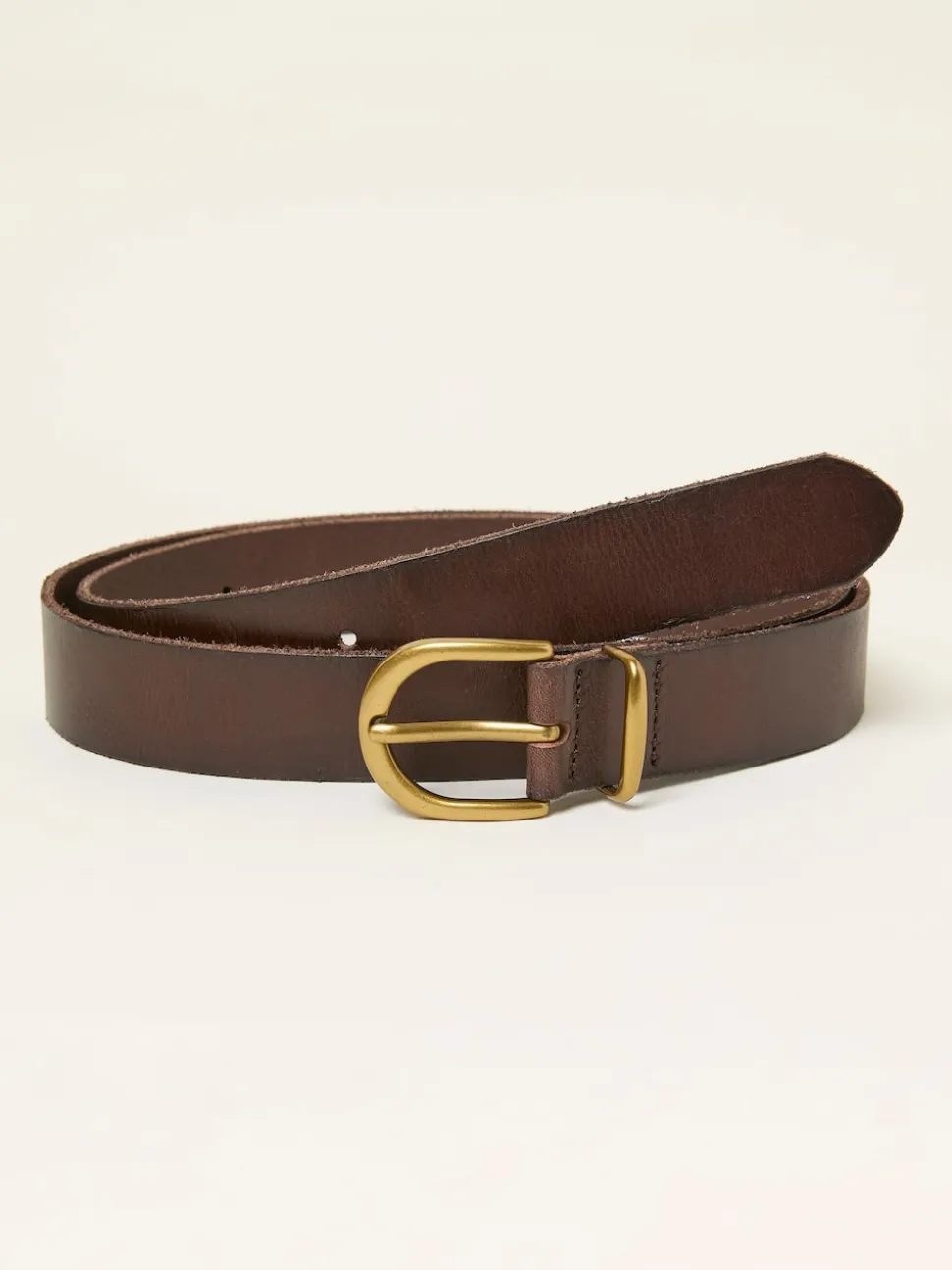 FatFace Chocolate Brown Plain Leather Belt
