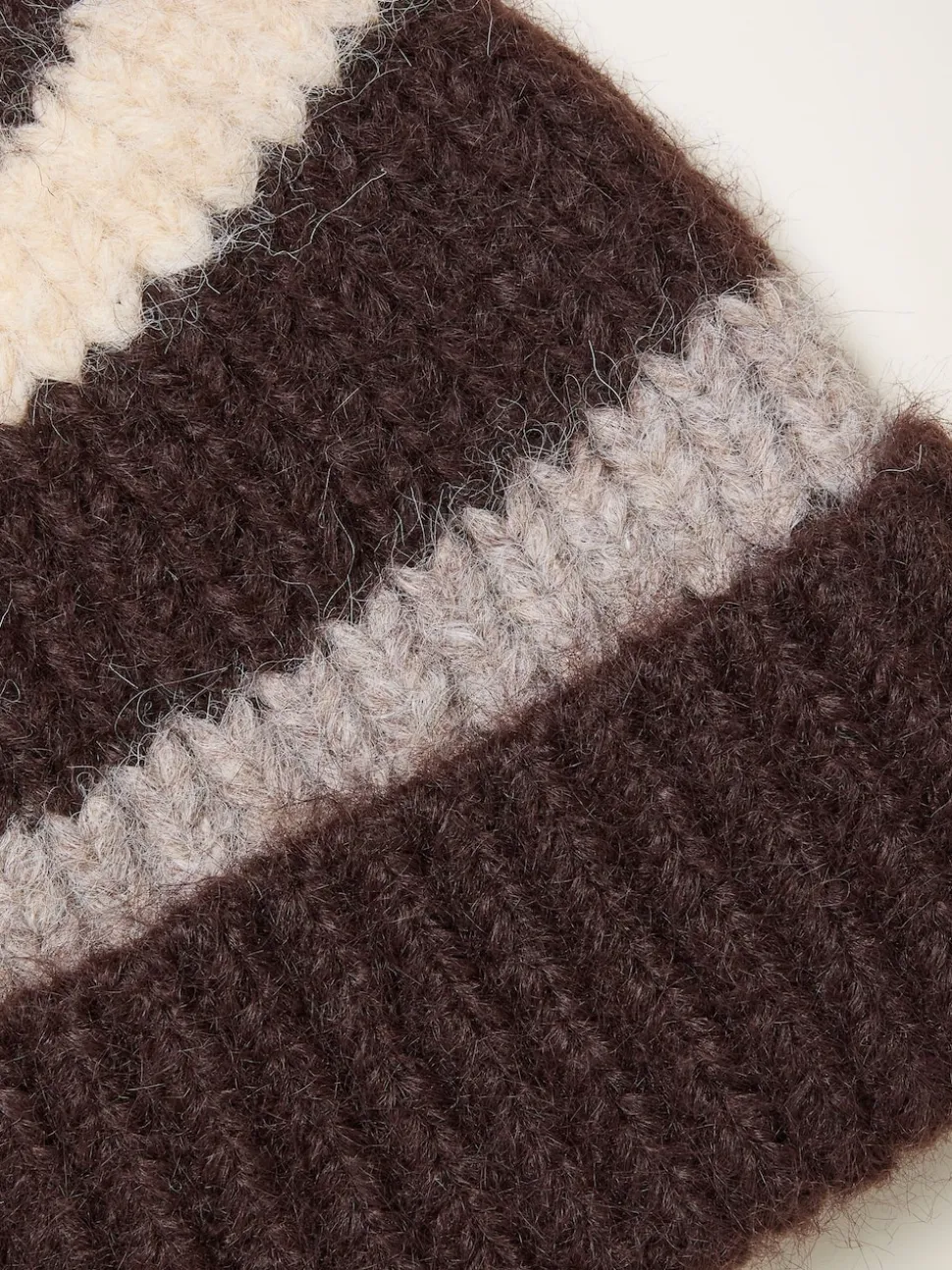 FatFace Chocolate Brown Stripe Beanie
