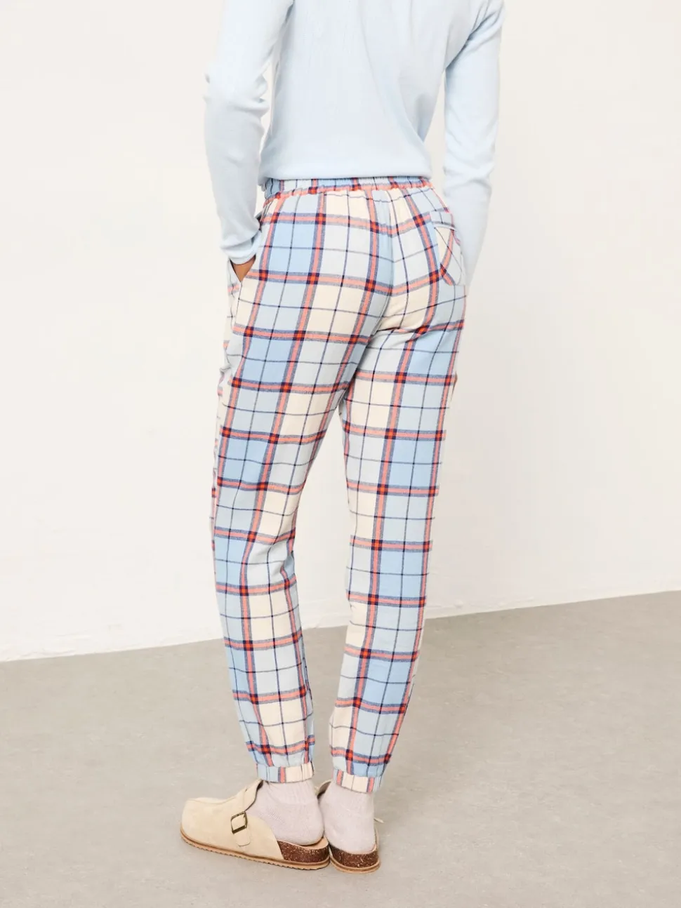 FatFace Cora Blue Check Pyjama Bottom