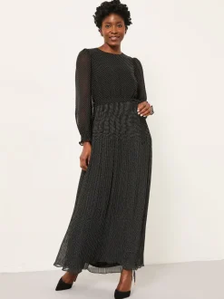 FatFace Darcy Black Pin Spot Darcy Midi Dress