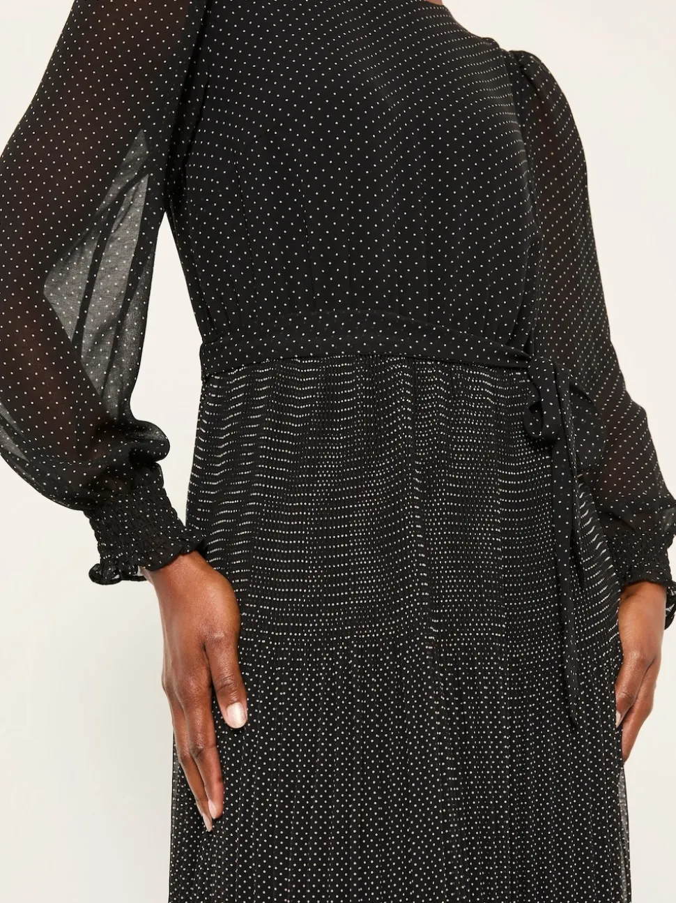 FatFace Darcy Black Pin Spot Darcy Midi Dress