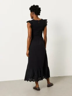 FatFace Demi Black Petite Jersey Midi Dress