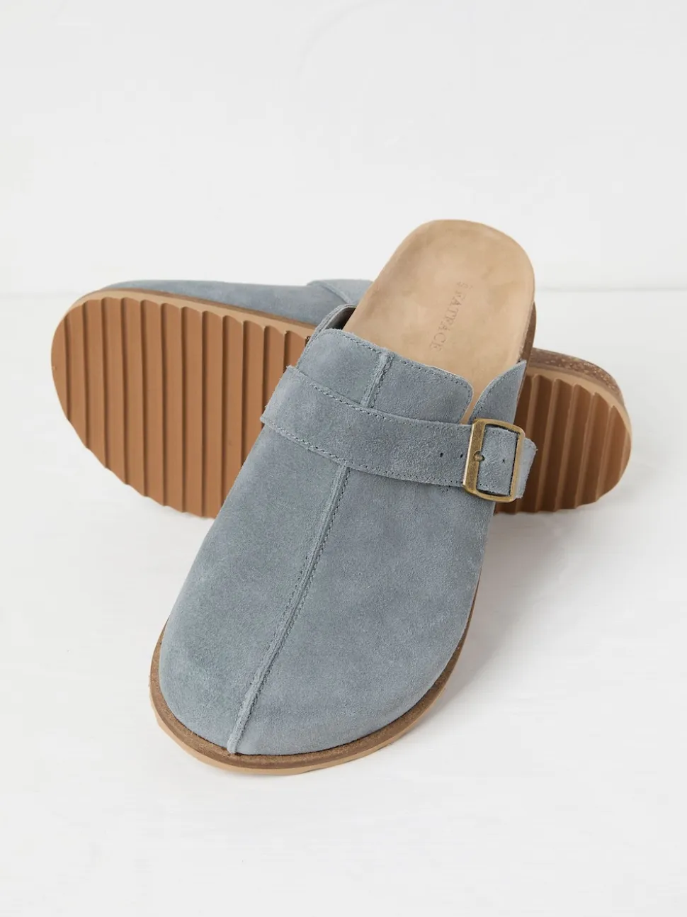FatFace Elda Blue Suede Clogs