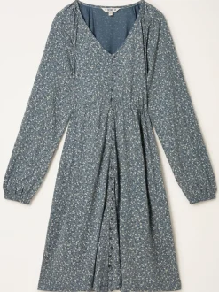 FatFace Em Blue Ditsy Jersey Dress