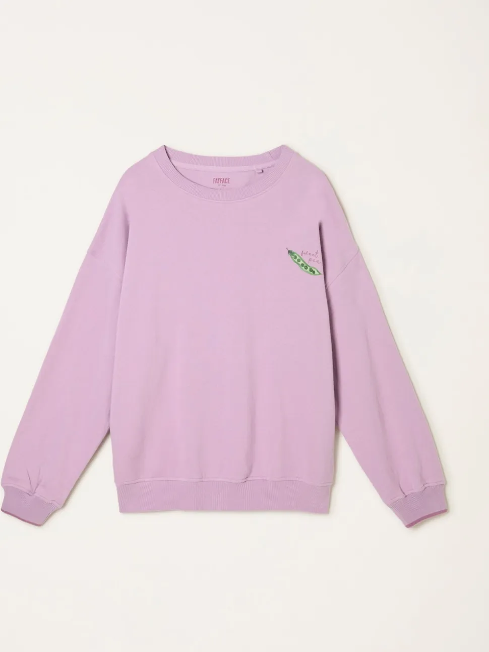 FatFace Emily Lilac Purple Sweet Pea Graphic Crew Sweat