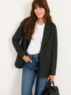 FatFace Etta Charcoal Grey Blazer