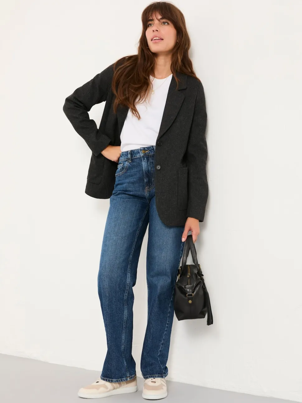 FatFace Etta Charcoal Grey Blazer