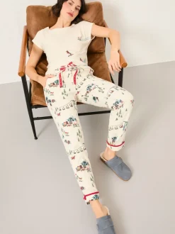 FatFace Eva Ivory Apres Ski Pyjama Bottoms