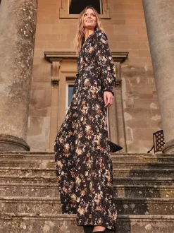 FatFace Fionn Black Floral Jumpsuit