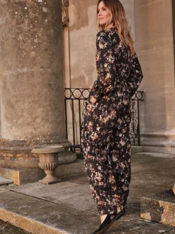 FatFace Fionn Black Floral Jumpsuit