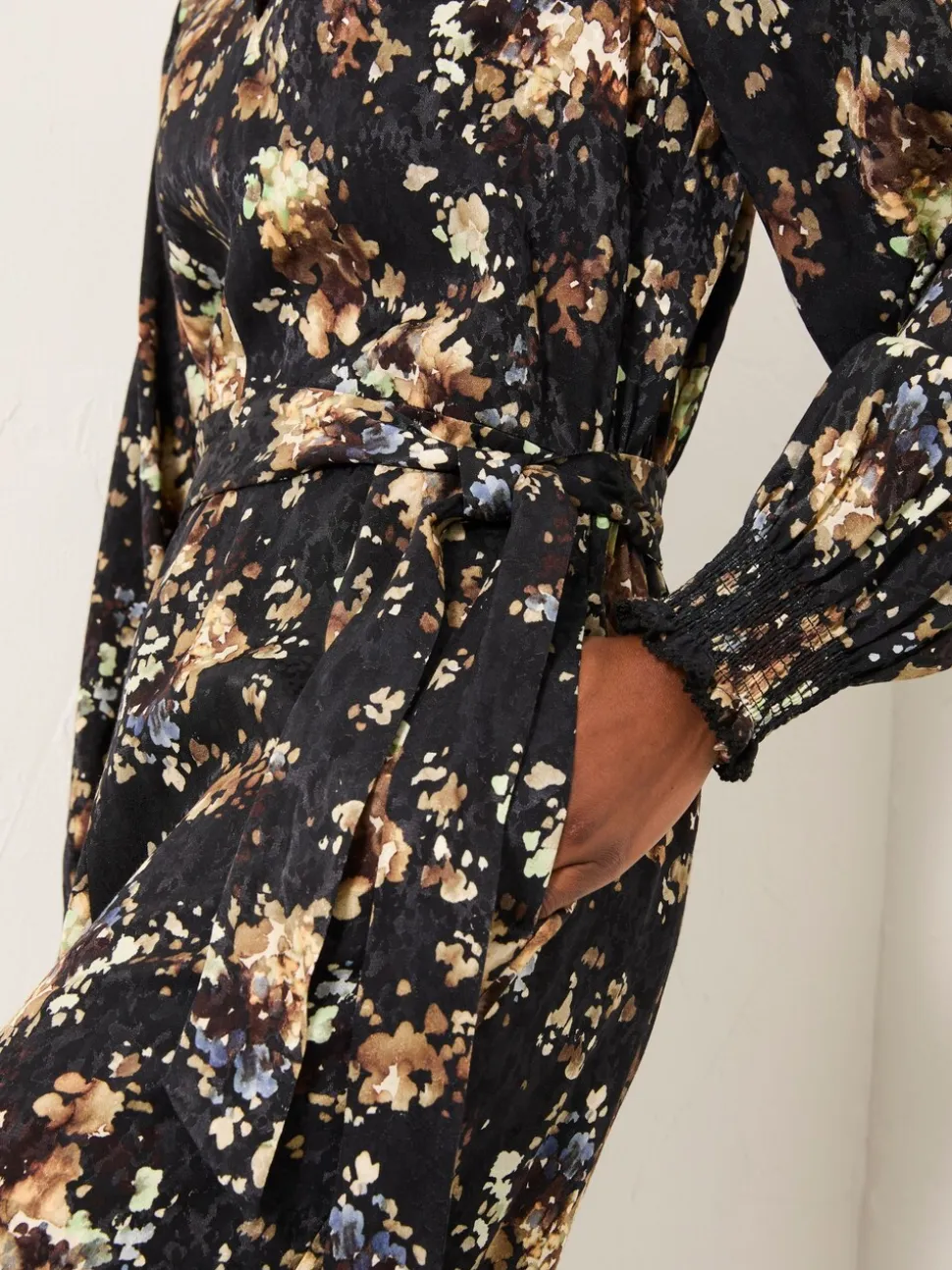 FatFace Fionn Black Floral Petite Jumpsuit