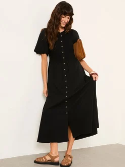 FatFace Fleur Black Jersey Midi Dress