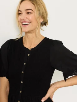 FatFace Fleur Black Jersey Midi Dress