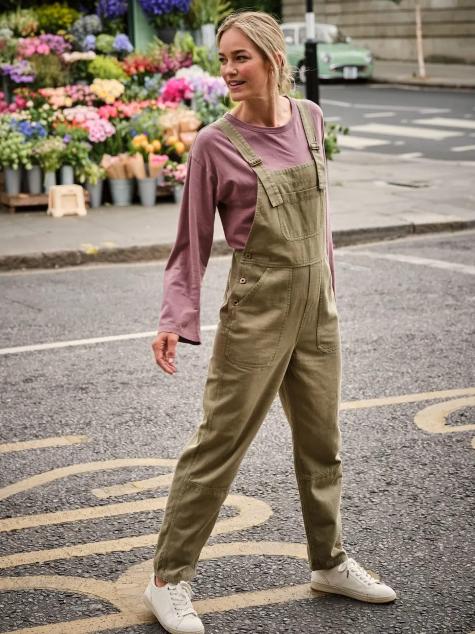 FatFace Freja Khaki Green Dungarees