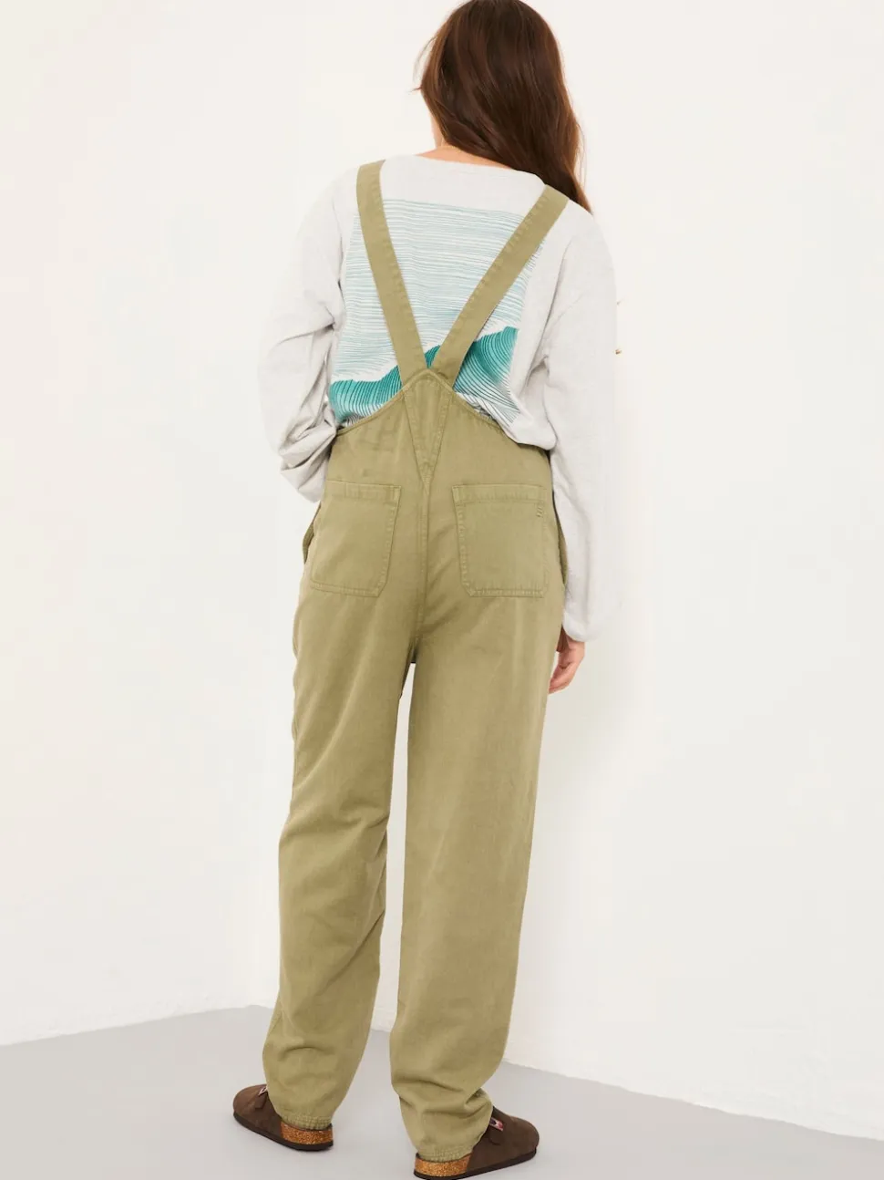 FatFace Freja Khaki Green Dungarees