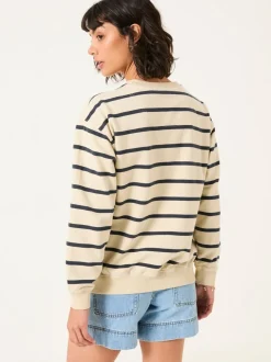 FatFace Georgia Ivory Stripe Crew Sweatshirt