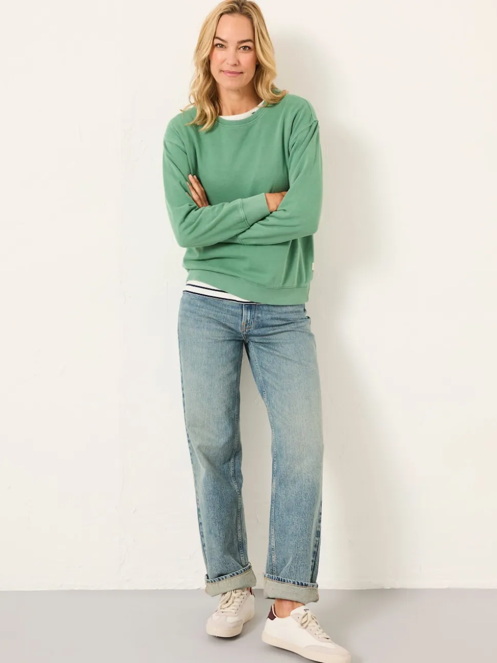 FatFace Georgia Jade Green Crew Sweatshirt